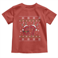 Funny 67 Six Seven Meme Brainrot Cringe Christmas Plaid Graphic Toddler T Shirt - Wonder Print Shop