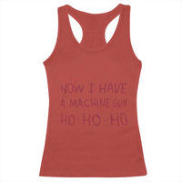 Now I Have A Machine Gun Racerback Tank Top Funny Xmas 90s Movie - Wonder Print Shop