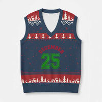 December 25 Xmas Sport Jersey Number Xmas V-Neck Knit Sweater Vest - Wonder Print Shop
