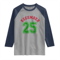 December 25 Christmas Sport Jersey Number Xmas Raglan Shirt - Wonder Print Shop