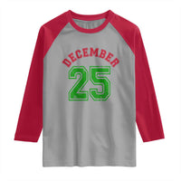 December 25 Christmas Sport Jersey Number Xmas Raglan Shirt - Wonder Print Shop