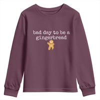 Funny Bad Day To Be A Gingerbread Christmas Youth Sweatshirt Xmas Cookie Lover - Wonder Print Shop