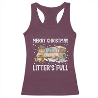 Funny Merry Christmas Litter's Full Cat Parody Racerback Tank Top Xmas Movie - Wonder Print Shop