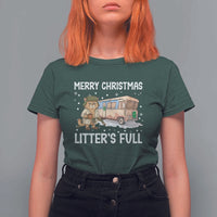 Funny Merry Christmas Litter's Full Cat Parody T Shirt For Women Xmas Movie - Wonder Print Shop