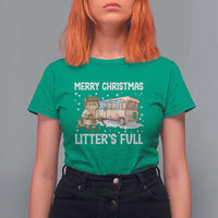Funny Merry Christmas Litter's Full Cat Parody T Shirt For Women Xmas Movie - Wonder Print Shop