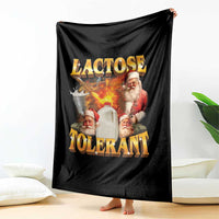 Funny Christmas Santa Lactose Tolerant Throw Blanket Xmas Tummy Ironic Sarcastic Meme - Wonder Print Shop