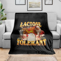 Funny Christmas Santa Lactose Tolerant Throw Blanket Xmas Tummy Ironic Sarcastic Meme - Wonder Print Shop