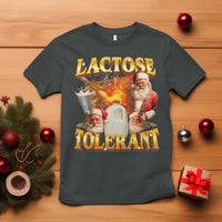 Funny Christmas Santa Lactose Tolerant T Shirt Xmas Tummy Ironic Sarcastic Meme - Wonder Print Shop