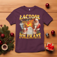 Funny Christmas Santa Lactose Tolerant T Shirt Xmas Tummy Ironic Sarcastic Meme - Wonder Print Shop