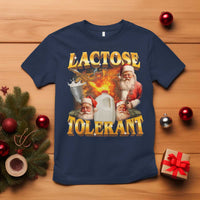 Funny Christmas Santa Lactose Tolerant T Shirt Xmas Tummy Ironic Sarcastic Meme - Wonder Print Shop