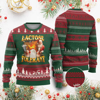 Funny Xmas Santa Lactose Tolerant Ugly Christmas Sweater Xmas Tummy Ironic Sarcastic Meme - Wonder Print Shop