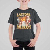Funny Christmas Santa Lactose Tolerant T Shirt For Kid Xmas Tummy Ironic Sarcastic Meme - Wonder Print Shop