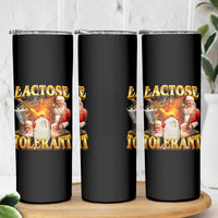 Funny Christmas Santa Lactose Tolerant Skinny Tumbler Xmas Tummy Ironic Sarcastic Meme - Wonder Print Shop
