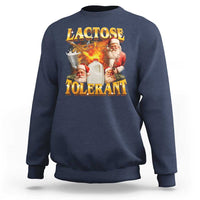 Funny Christmas Santa Lactose Tolerant Sweatshirt Xmas Tummy Ironic Sarcastic Meme - Wonder Print Shop