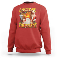 Funny Christmas Santa Lactose Tolerant Sweatshirt Xmas Tummy Ironic Sarcastic Meme - Wonder Print Shop