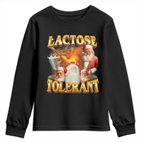 Funny Christmas Santa Lactose Tolerant Youth Sweatshirt Xmas Tummy Ironic Sarcastic Meme - Wonder Print Shop
