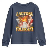 Funny Christmas Santa Lactose Tolerant Youth Sweatshirt Xmas Tummy Ironic Sarcastic Meme - Wonder Print Shop