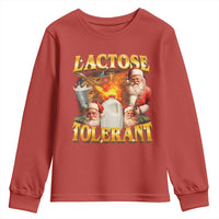 Funny Christmas Santa Lactose Tolerant Youth Sweatshirt Xmas Tummy Ironic Sarcastic Meme - Wonder Print Shop