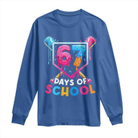 Funny 67 Days Of School Baseball Drip Long Sleeve Shirt Six Seven Meme Gen Alpha - Wonder Print Shop