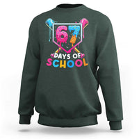 Funny 67 Days Of School Baseball Drip Sweatshirt Six Seven Meme Gen Alpha - Wonder Print Shop