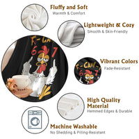 Funny F Caw F 67 Meme Throw Blanket Cartoon Chicken Six Seven Poultry Humor - Wonder Print Shop