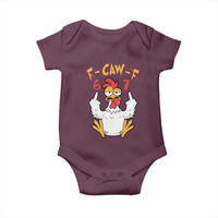 Funny F Caw F 67 Meme Baby Onesie Cartoon Chicken Six Seven Poultry Humor - Wonder Print Shop