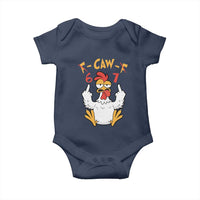 Funny F Caw F 67 Meme Baby Onesie Cartoon Chicken Six Seven Poultry Humor - Wonder Print Shop