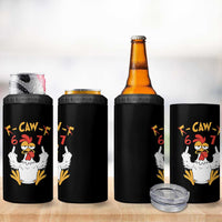 Funny F Caw F 67 Meme 4 in 1 Can Cooler Tumbler Cartoon Chicken Six Seven Poultry Humor - Wonder Print Shop