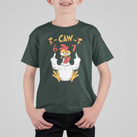 Funny F Caw F 67 Meme T Shirt For Kid Cartoon Chicken Six Seven Poultry Humor - Wonder Print Shop