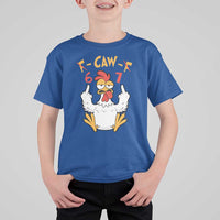 Funny F Caw F 67 Meme T Shirt For Kid Cartoon Chicken Six Seven Poultry Humor - Wonder Print Shop