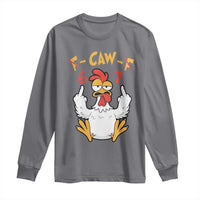 Funny F Caw F 67 Meme Long Sleeve Shirt Cartoon Chicken Six Seven Poultry Humor - Wonder Print Shop
