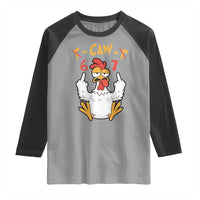 Funny F Caw F 67 Meme Raglan Shirt Cartoon Chicken Six Seven Poultry Humor - Wonder Print Shop