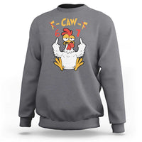 Funny F Caw F 67 Meme Sweatshirt Cartoon Chicken Six Seven Poultry Humor - Wonder Print Shop