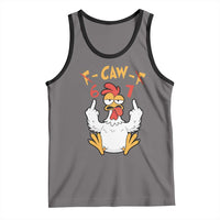Funny F Caw F 67 Meme Tank Top Cartoon Chicken Six Seven Poultry Humor - Wonder Print Shop