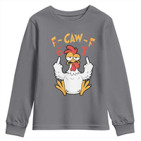 Funny F Caw F 67 Meme Youth Sweatshirt Cartoon Chicken Six Seven Poultry Humor - Wonder Print Shop