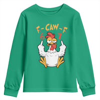 Funny F Caw F 67 Meme Youth Sweatshirt Cartoon Chicken Six Seven Poultry Humor - Wonder Print Shop