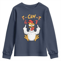 Funny F Caw F 67 Meme Youth Sweatshirt Cartoon Chicken Six Seven Poultry Humor - Wonder Print Shop
