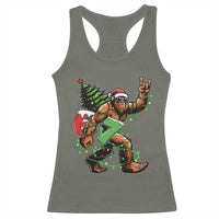 Funny Santa Bigfoot 67 Christmas Tree Xmas Lights Racerback Tank Top - Wonder Print Shop