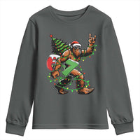Funny Santa Bigfoot 67 Christmas Tree Xmas Lights Youth Sweatshirt - Wonder Print Shop