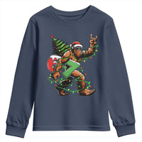 Funny Santa Bigfoot 67 Christmas Tree Xmas Lights Youth Sweatshirt - Wonder Print Shop