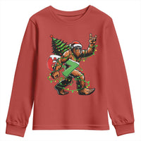 Funny Santa Bigfoot 67 Christmas Tree Xmas Lights Youth Sweatshirt - Wonder Print Shop