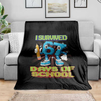 Funny I Survived 67 Days Of School Throw Blanket Six Seven Meme Pixel Game Gen Alpha - Wonder Print Shop