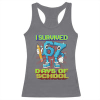 Funny I Survived 67 Days Of School Racerback Tank Top Six Seven Meme Pixel Game Gen Alpha - Wonder Print Shop