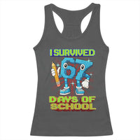 Funny I Survived 67 Days Of School Racerback Tank Top Six Seven Meme Pixel Game Gen Alpha - Wonder Print Shop