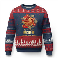 Chinese New Year 2026 Year of The Horse Ugly Christmas Sweater Golden Zodiac Horse - Wonder Print Shop