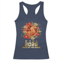 Chinese New Year 2026 Year of The Horse Racerback Tank Top Golden Zodiac Horse - Wonder Print Shop
