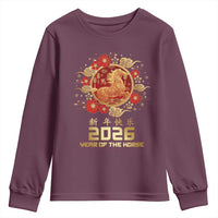 Chinese New Year 2026 Year of The Horse Youth Sweatshirt Golden Zodiac Horse - Wonder Print Shop