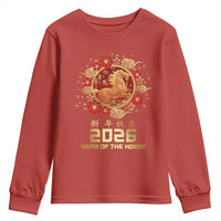 Chinese New Year 2026 Year of The Horse Youth Sweatshirt Golden Zodiac Horse - Wonder Print Shop