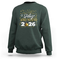 Spanish New Year 2026 Sweatshirt Feliz Ano Nuevo NYE Party Faux Glitter Effect Printed - Wonder Print Shop