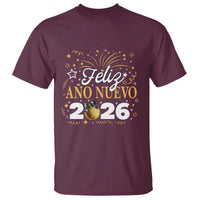 Spanish New Year 2026 T Shirt Feliz Ano Nuevo NYE Party Faux Glitter Effect Printed - Wonder Print Shop